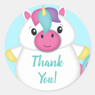 Unicorn Baby shower Blauwgroen Ronde Sticker
