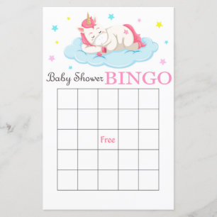Unicorn baby shower carte de bingo, Unicorn jeu de
