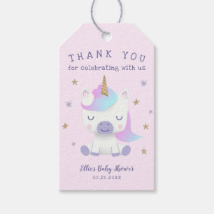Unicorn Baby shower Dank je wel Cadeaulabel