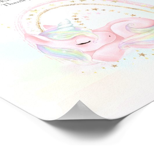 Unicorn Baby shower Diaper Raffle Sign Poster (Hoek)