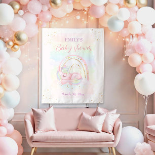 Unicorn Baby shower fille fond Tapisserie