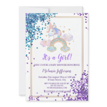 Unicorn Baby Shower Invitaties