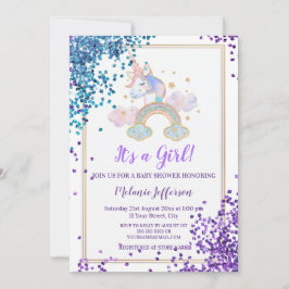 Unicorn Baby Shower Invitaties Kaart