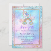 Unicorn Baby Shower Invitaties Kaart (Voorkant)