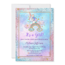 Unicorn Baby Shower Invitaties