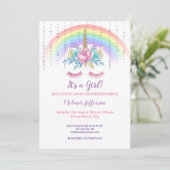 Unicorn Baby Shower Invitaties Kaart (Staand voorkant)