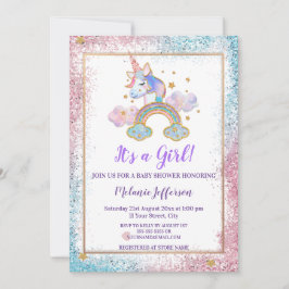 Unicorn Baby Shower Invitaties Kaart
