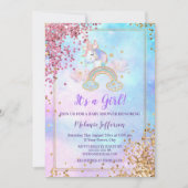 Unicorn Baby Shower Invitations (Devant)