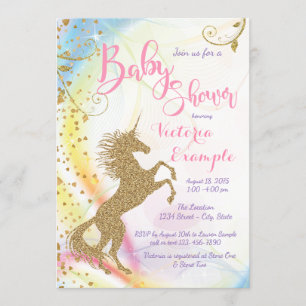 Unicorn Baby Shower Invitations