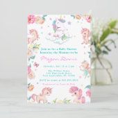 Unicorn Baby Shower Invitations (Debout devant)