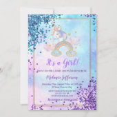 Unicorn Baby Shower Invitations (Devant)