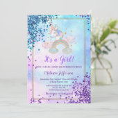 Unicorn Baby Shower Invitations (Debout devant)