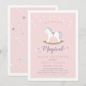 Unicorn Baby shower Kaart (Voorkant / Achterkant)