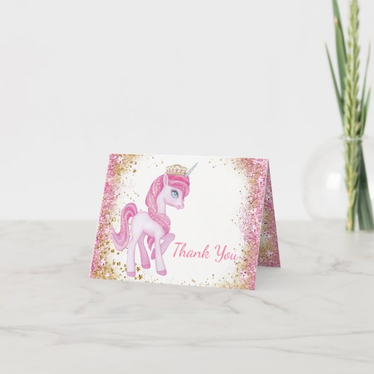 Unicorn Baby shower Merci Cartes (Devant)