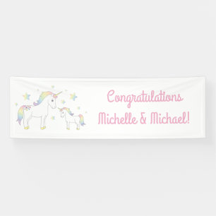 Unicorn Baby shower Pastel Rainbow Cute Spandoek