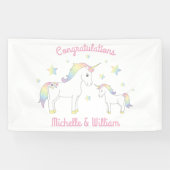 Unicorn Baby shower Pastel Rainbow Cute Spandoek (Horizontaal)