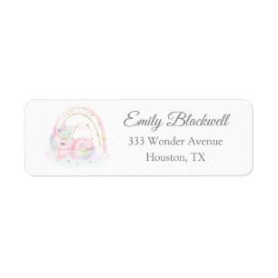 Unicorn Baby shower Return Address Label
