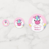 Unicorn Baby shower Roze Confetti (Achterkanten)