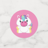 Unicorn Baby shower Roze Confetti (Kleine voorkant)