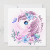Unicorn Baby shower Uitnodiging (Voorkant)