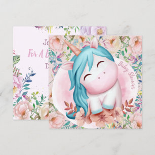 Unicorn Baby shower Uitnodiging