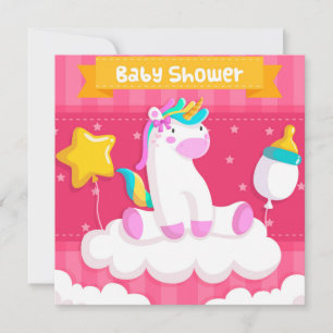 Unicorn Baby shower Uitnodiging