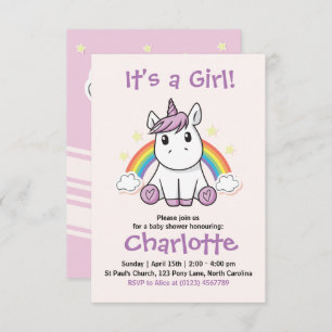 Unicorn Baby shower-uitnodiging Kaart