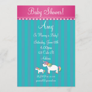 Unicorn baby shower-uitnodiging kaart