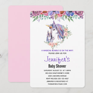  Unicorn-Baby shower voor moeder en Baby Kaart