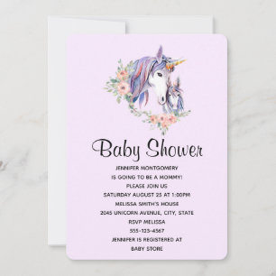  Unicorn-Baby shower voor moeder en Baby Kaart