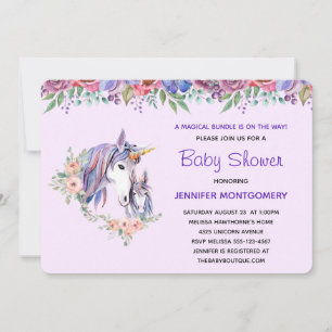  Unicorn-Baby shower voor moeder en Baby Kaart