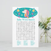 Unicorn Baby shower Word Search Game (Staand voorkant)
