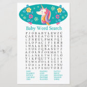 Unicorn Baby shower Word Search Game (Voorkant)
