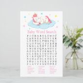 Unicorn Baby shower Word Search Game (Staand voorkant)