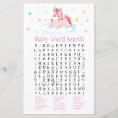 Unicorn Baby shower Word Search Game (Voorkant)