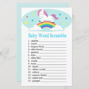 Unicorn Baby word scramble game