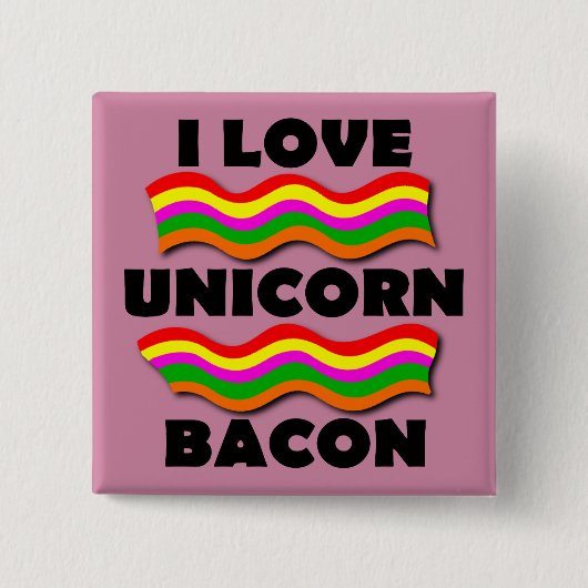 Unicorn Bacon Funny Button Badge Pin (Voorkant)