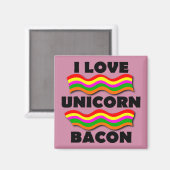Unicorn Bacon Funny Fridge Magnet koelkast Magneet (Voorkant / Achterkant)
