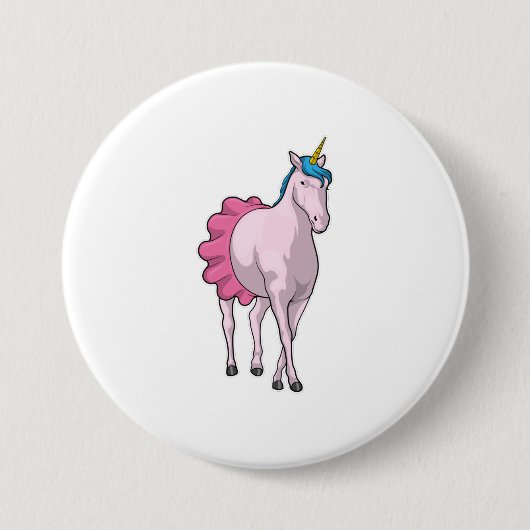Unicorn Ballerina Ballet Ronde Button 7,6 Cm (Voorkant)
