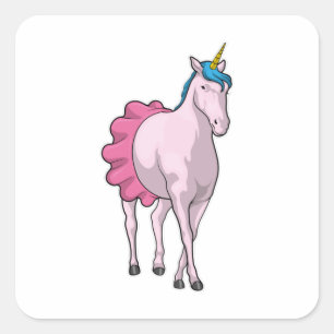 Unicorn Ballerina Ballet Vierkante Sticker