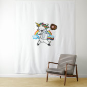 Unicorn Baseball Unicorn Playing Baseball Unicorn  Wandkleed (In situ)