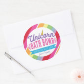 Unicorn Bath Bomb Custom Labkers Ronde Sticker (Envelop)