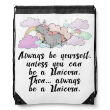 Unicorn, Bea A Unicorn, Drawstring Backpack