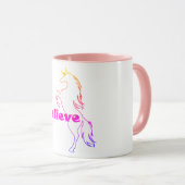Unicorn Believe Design - Pink 11 oz Combo Mug (Devant droit)