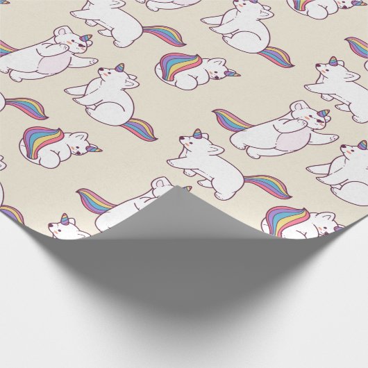 Unicorn Beren Verpakkingspapier Cadeaupapier (Hoek)