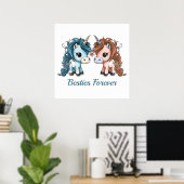Unicorn Besties Forever Poster (Thuiskantoor)