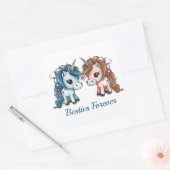 Unicorn Besties Forever Vierkante Sticker (Envelop)