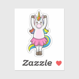 Unicorn bij Ballet Dance met Skirt Sticker