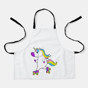 Unicorn bij Gealigneerd schaatsen met schaatsen va Schort