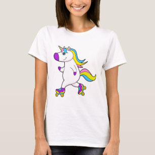 Unicorn bij Gealigneerd schaatsen met schaatsen va T-shirt